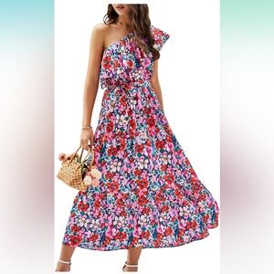 Floral One-Shoulder Maxi Dress